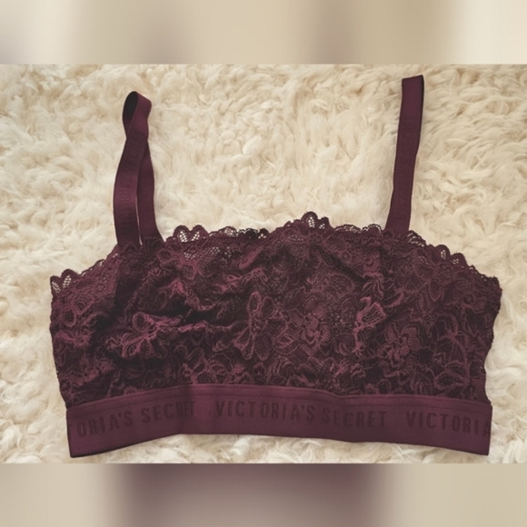 Victoria Secret Wine Red Lace Bralette Size Small - Picture 4 of 11
